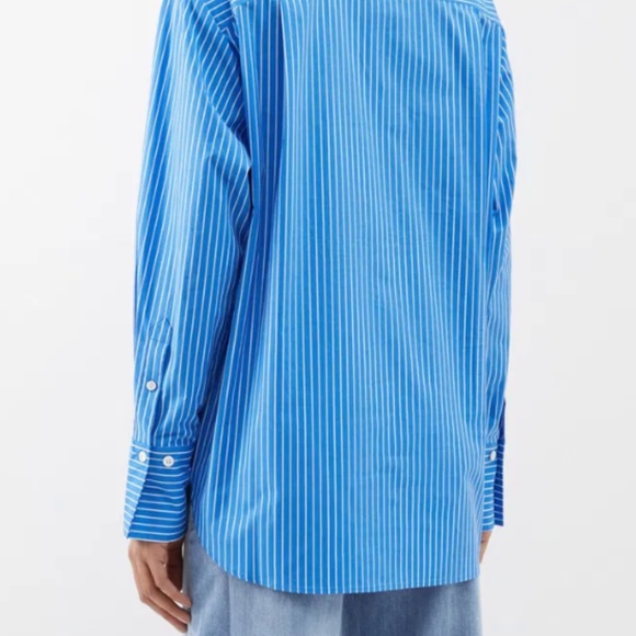 FRAME  The Oversized Striped Organic Cotton-Poplin Shirt - Picture 1 of 2